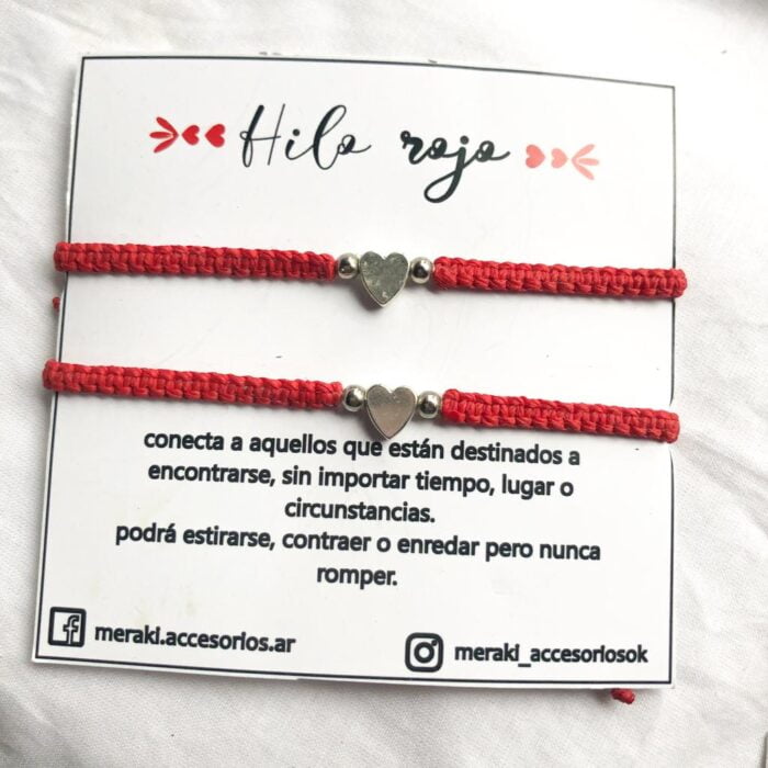 PULSERA HILO ROJO CORAZÓN