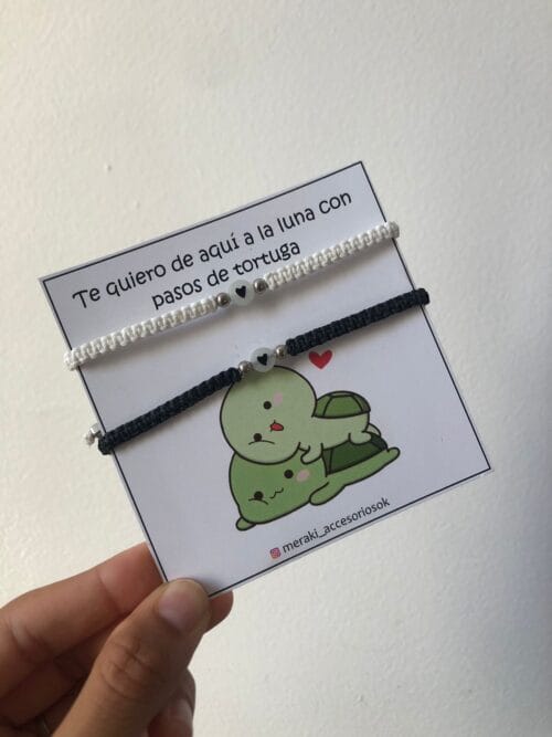 PULSERA TORTUGA BLANCO Y NEGRO