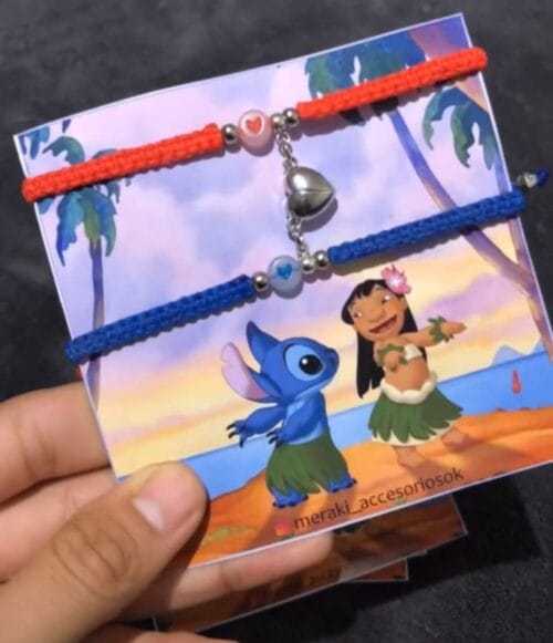PULSERA LILO Y STICH IMAN DE CORAZON